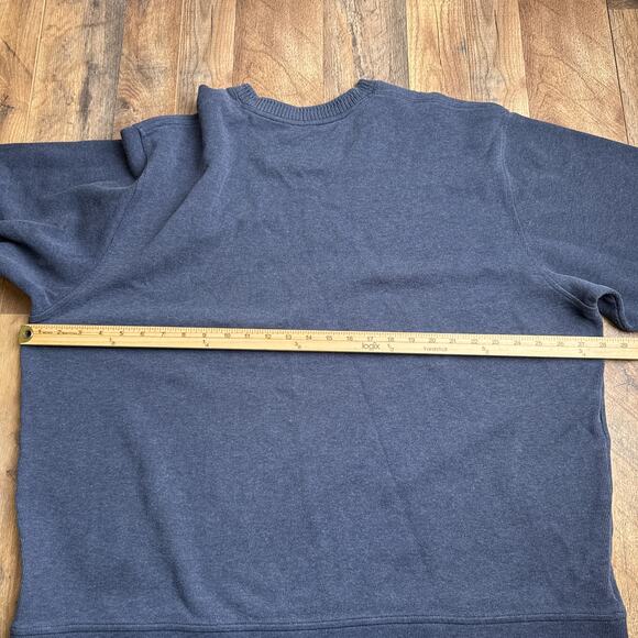 Vintage 90s LL Bean Sweatshirt Men's 2XL Blue V-Neck Cotton Distressed 6395 - Picture 8 of 10
